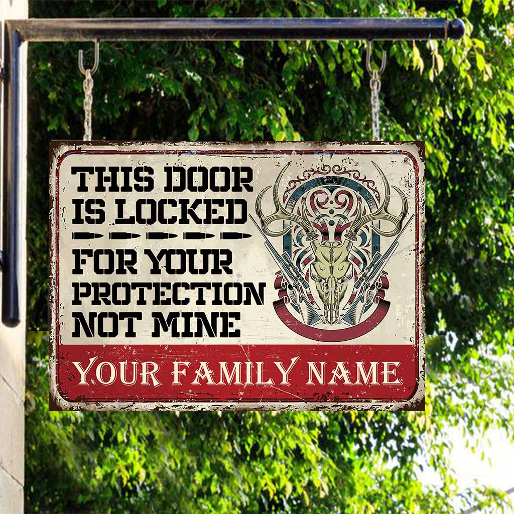 This Door Is Locked - Hunting Personalized Rectangle Metal Sign