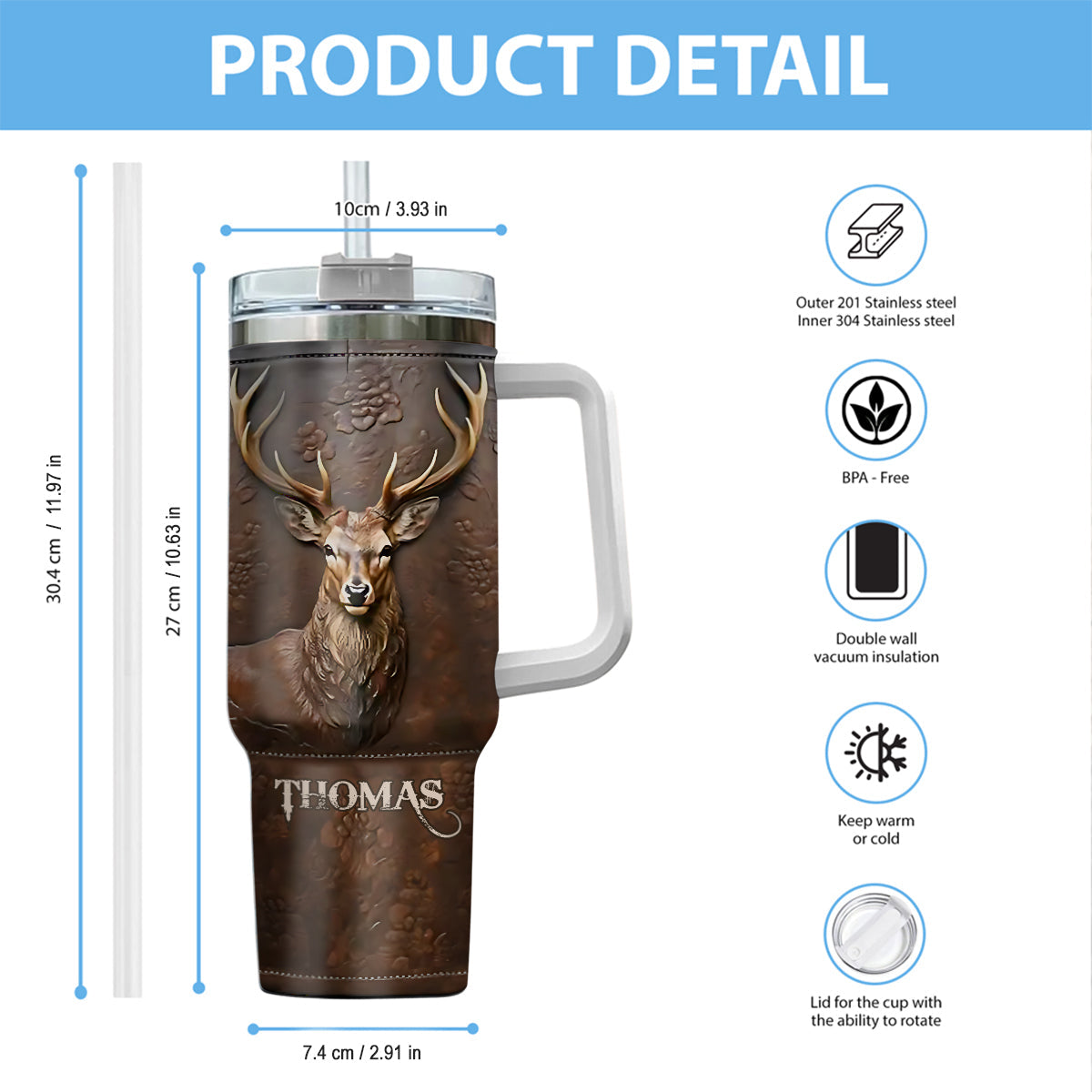 Love Hunting - Personalized Hunting Tumbler With Handle