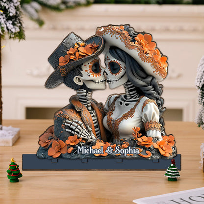 Lovers - Personalized Skull 1 Layered Big Freestanding