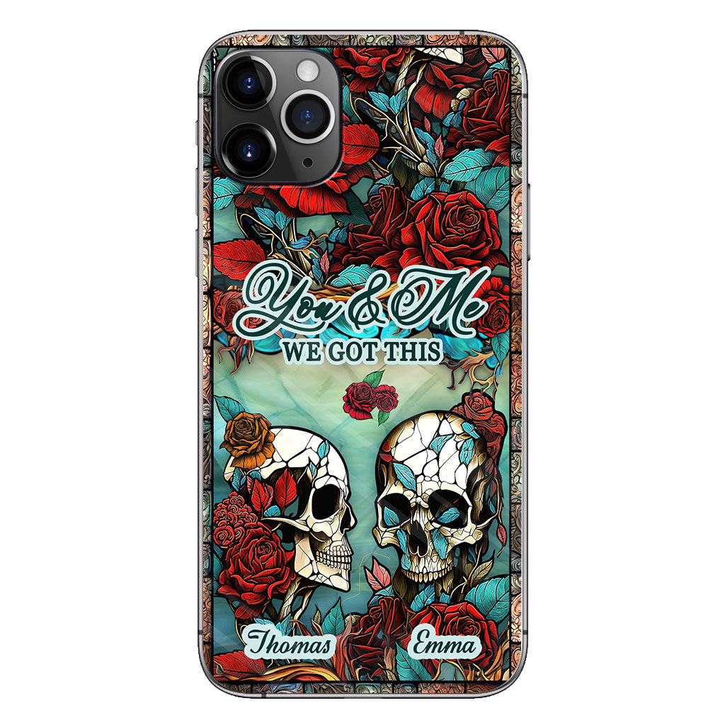 Skull Couple - Skull gift for husband, wife, boyfriend, girlfriend - Personalized Phone Case