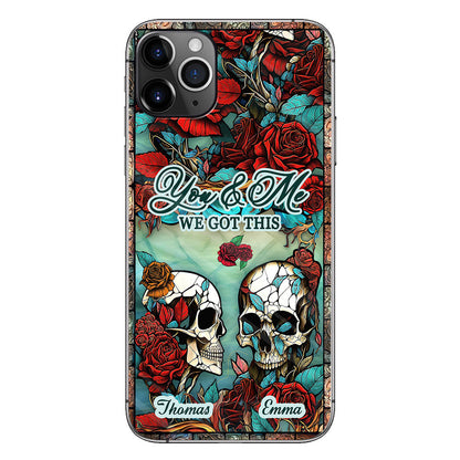Skull Couple - Skull gift for husband, wife, boyfriend, girlfriend - Personalized Phone Case