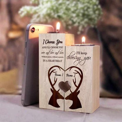 To My Wife - Personalized Hunting Candle Holder