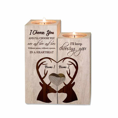 To My Wife - Personalized Hunting Candle Holder