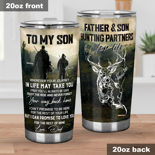 Father And Son Hunting Partners For Life - Personalized Hunting Tumbler