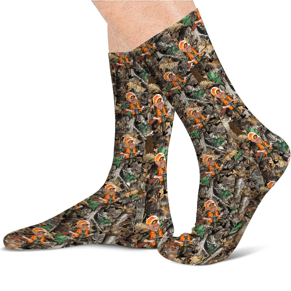 Photo Inserted Hunter - Personalized Hunting Socks