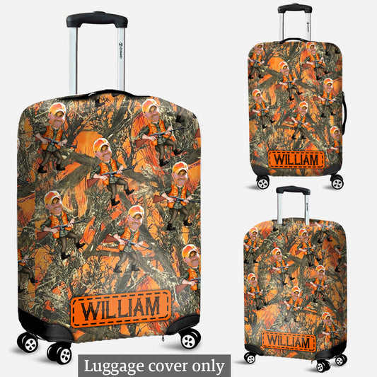 Photo Inserted Hunter - Personalized Hunting Luggage Cover