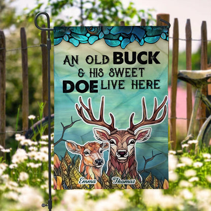 Live Here - Personalized Hunting Garden Flag