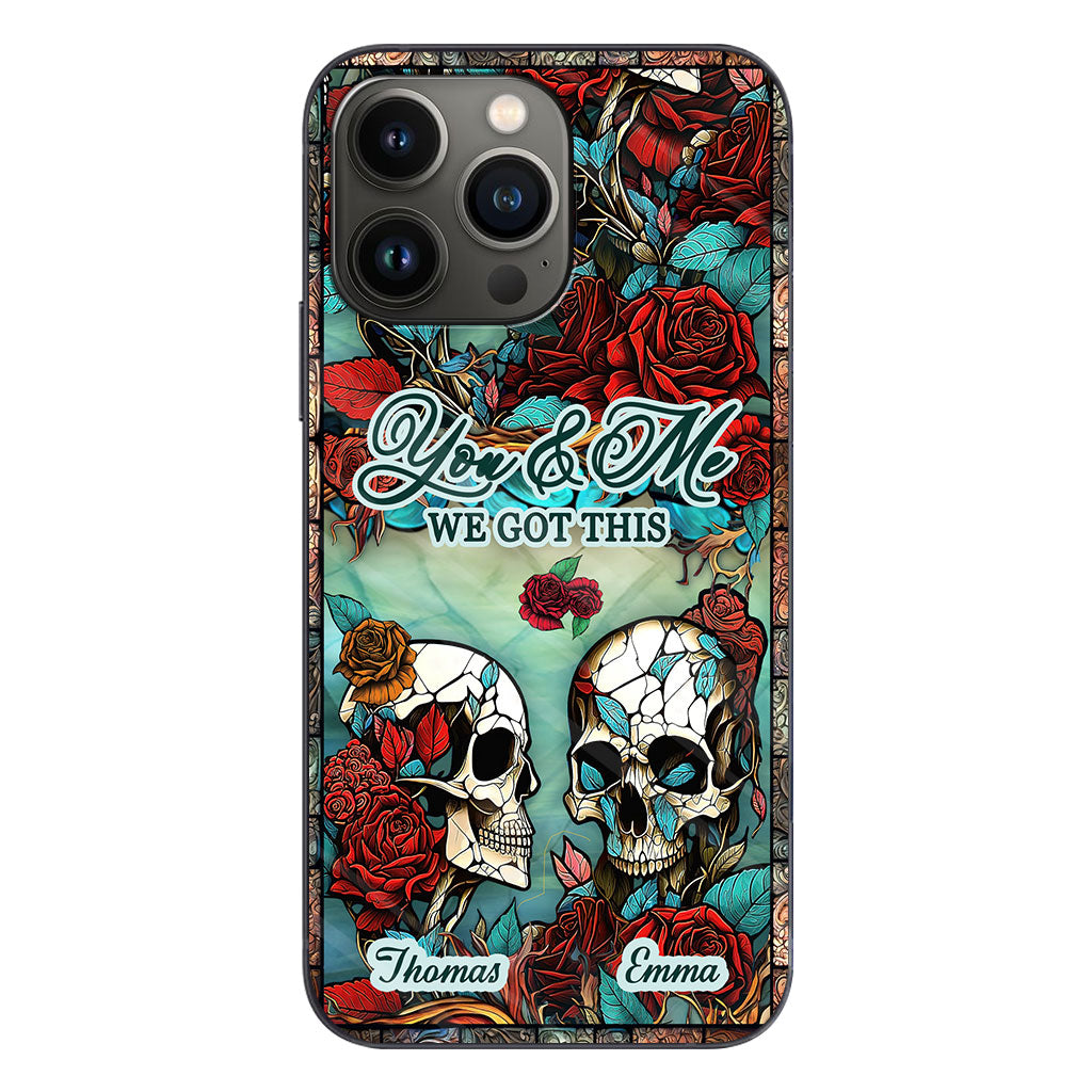 Skull Couple - Skull gift for husband, wife, boyfriend, girlfriend - Personalized Phone Case