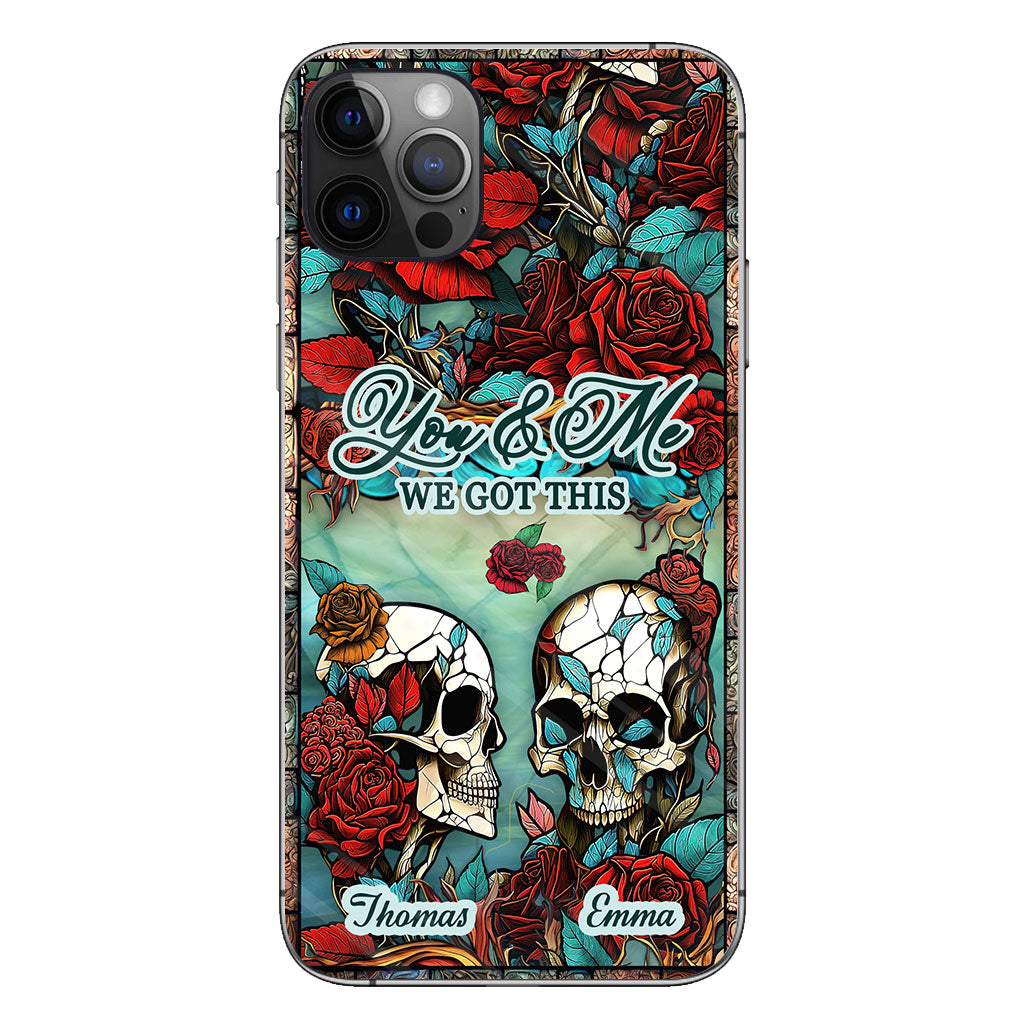 Skull Couple - Skull gift for husband, wife, boyfriend, girlfriend - Personalized Phone Case