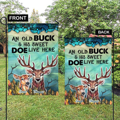 Live Here - Personalized Hunting Garden Flag