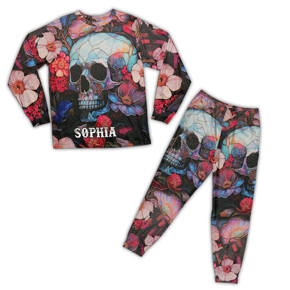 Floral Skull - Personalized Skull Pajamas Set