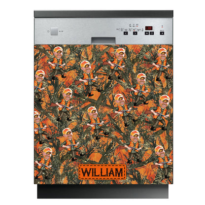 Photo Inserted Hunter - Personalized Hunting Dishwasher Cover