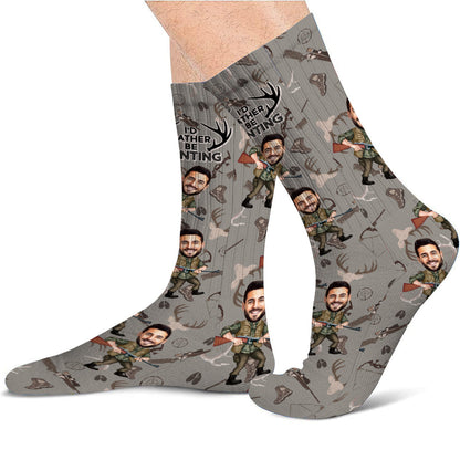Photo Inserted Funny Hunting - Personalized Hunting Socks