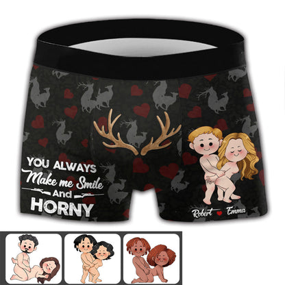 You Make Me Smile - Personalized Hunting Men’s Boxer Briefs