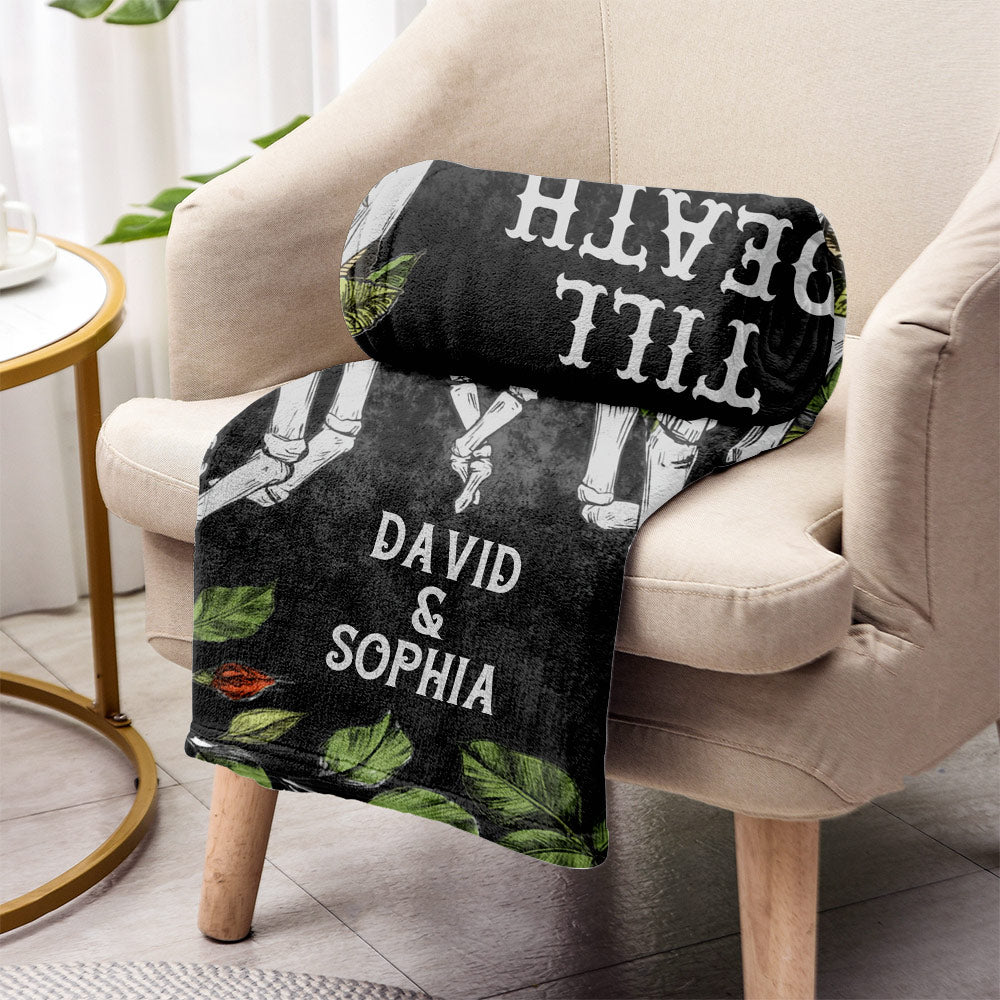 Till Death Do Us Apart - Personalized Skull Blanket