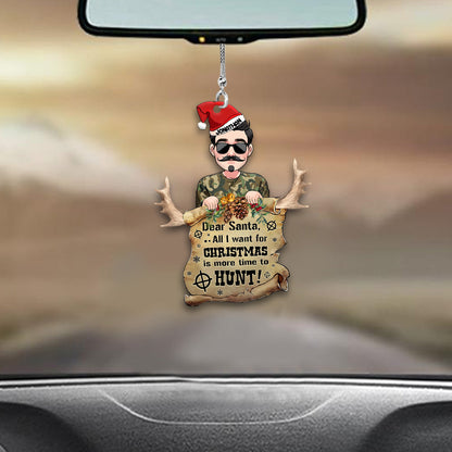 Dear Santa - Personalized Hunting Car Ornament