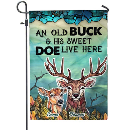 Live Here - Personalized Hunting Garden Flag