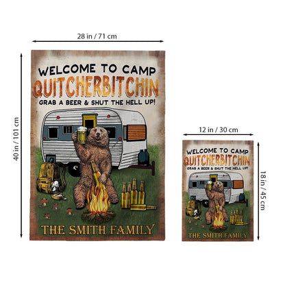 Grab A Beer And Shut The Hell Up - Personalized Camping Garden Flag