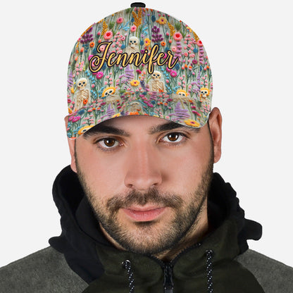 Floral Skeleton - Personalized Skull Classic Cap