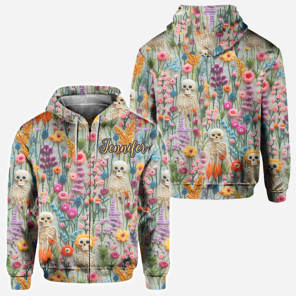 Floral Skeleton - Personalized Skull All Over Shirt