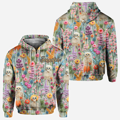 Floral Skeleton - Personalized Skull All Over Shirt