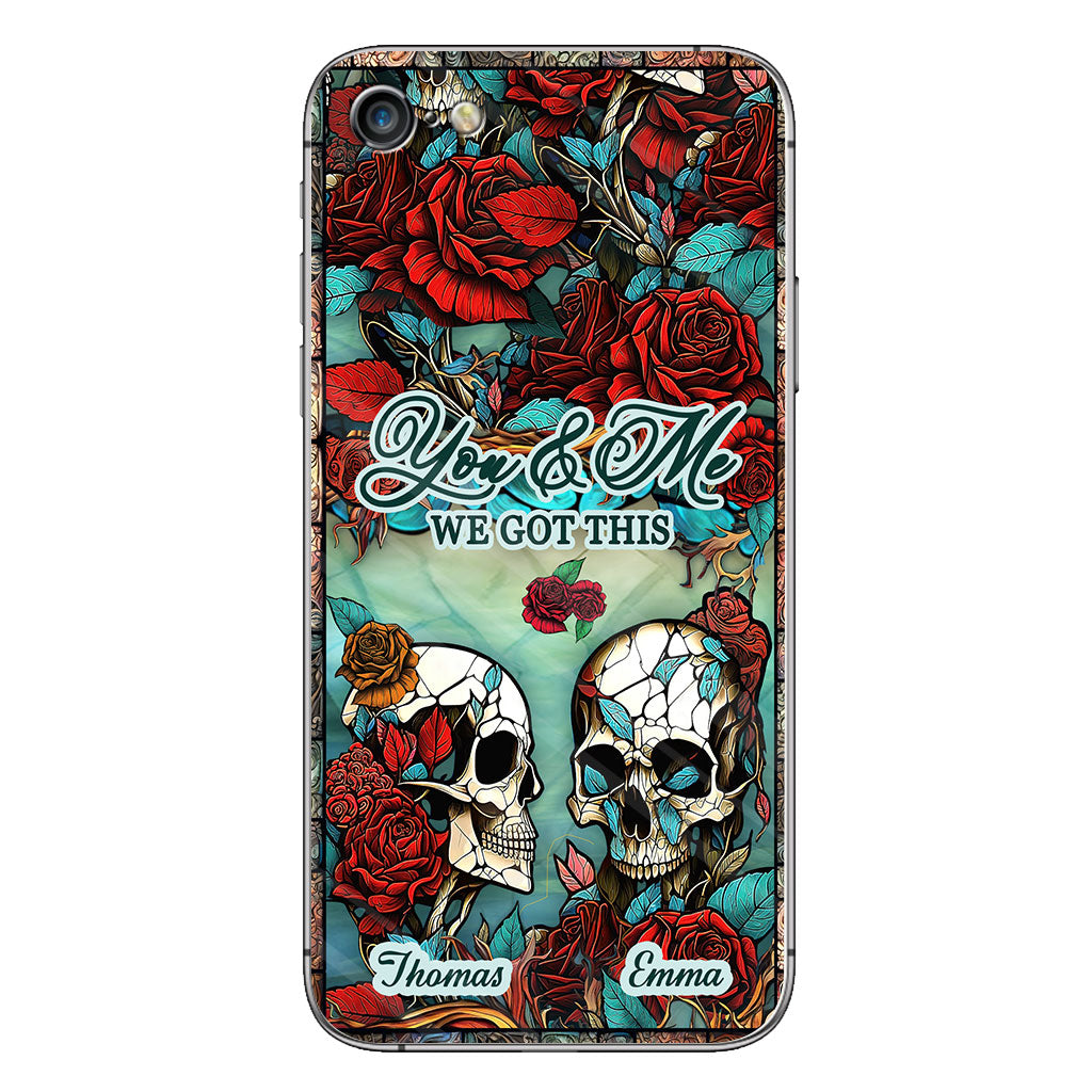 Skull Couple - Skull gift for husband, wife, boyfriend, girlfriend - Personalized Phone Case