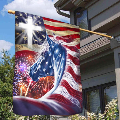 Horse Patriotic American Flag MLN1436F