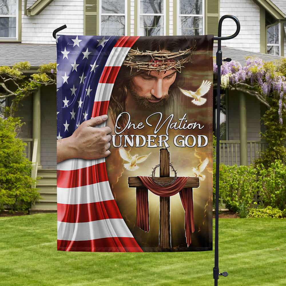 Flagwix American Flag - One Nation Under God Jesus Christian American Flag TPT1311F
