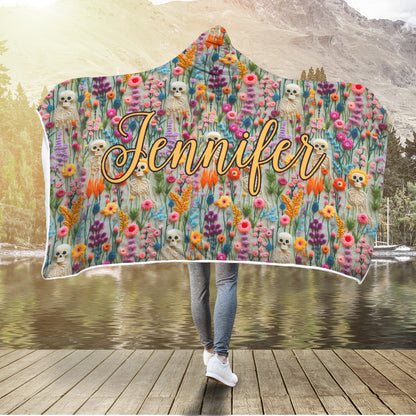 Floral Skeleton - Personalized Skull Hooded Blanket
