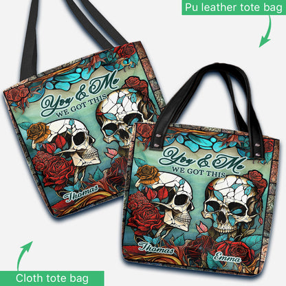 Skull Couple - Skull gift for husband, wife, boyfriend, girlfriend - Personalized Tote Bag