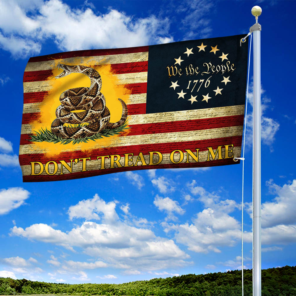 Patriotic Gadsden We The People Don't Tread On Me Grommet Flag MLN2052GF