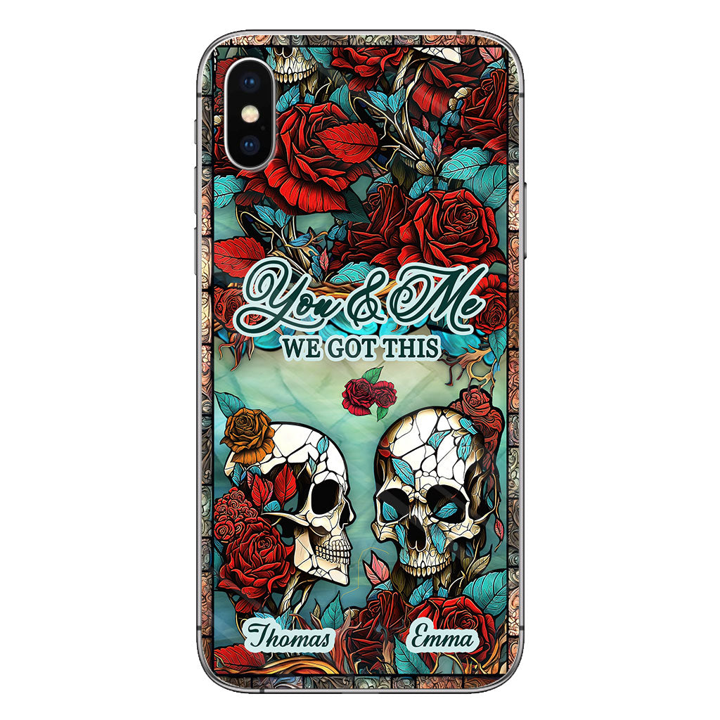 Skull Couple - Skull gift for husband, wife, boyfriend, girlfriend - Personalized Phone Case