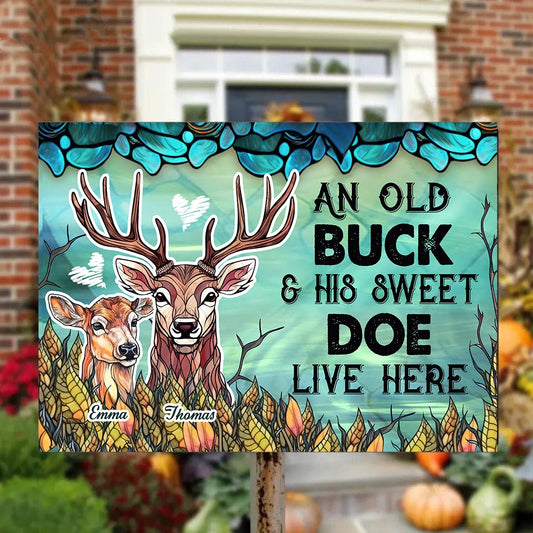 Live Here - Personalized Hunting Rectangle Metal Sign