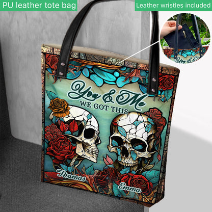 Skull Couple - Skull gift for husband, wife, boyfriend, girlfriend - Personalized Tote Bag