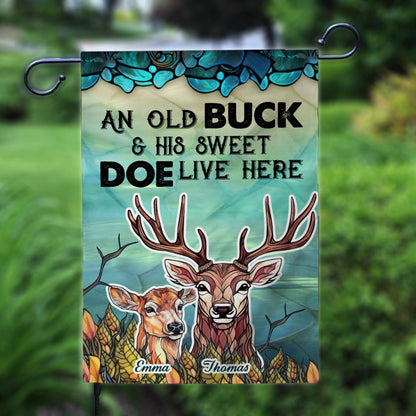 Live Here - Personalized Hunting Garden Flag