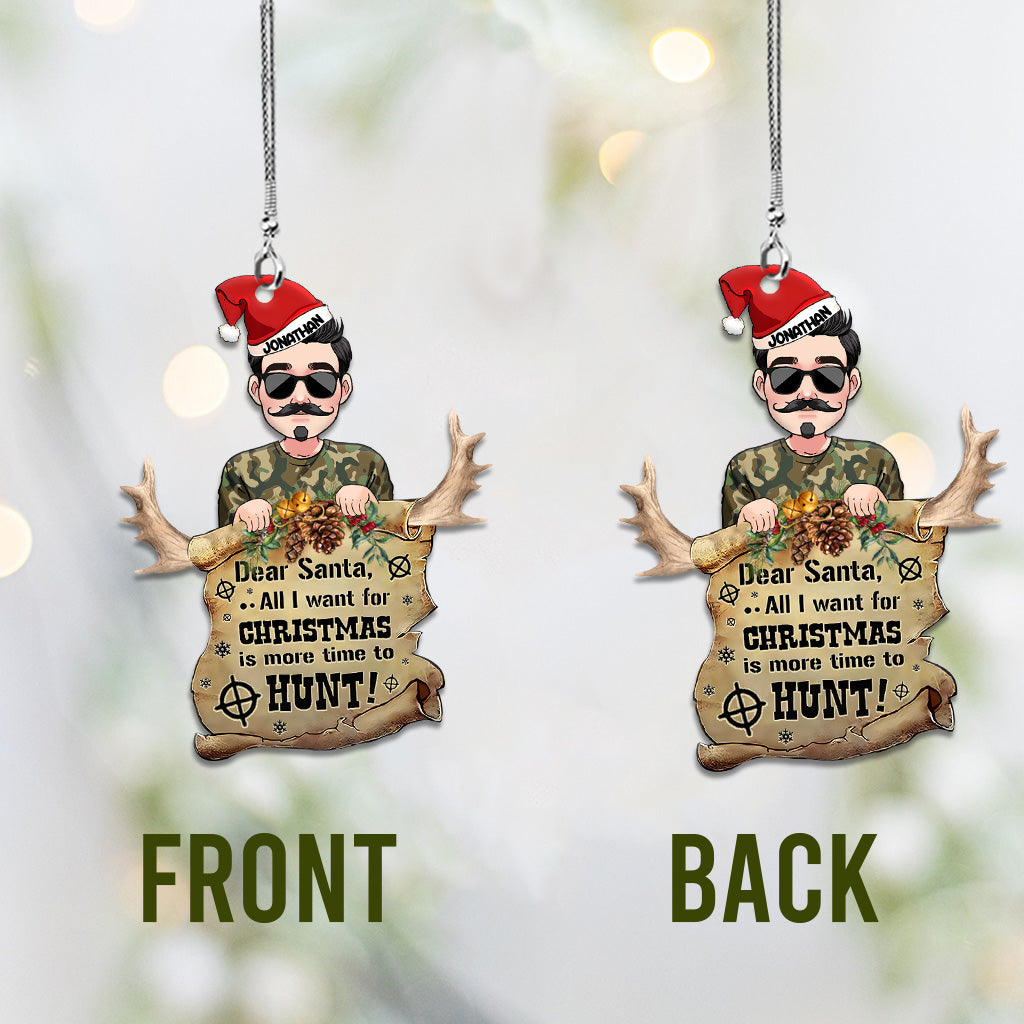 Dear Santa - Personalized Hunting Car Ornament