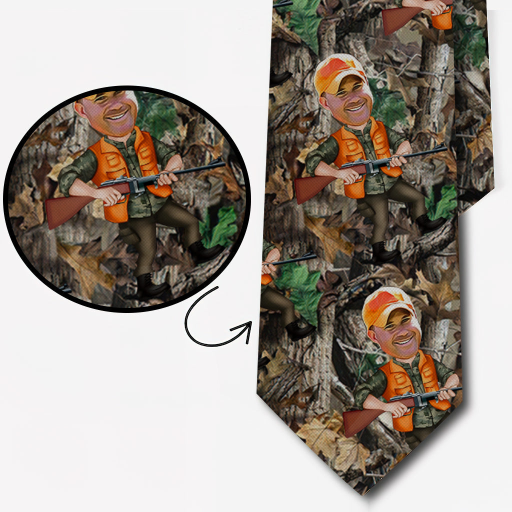Photo Inserted Hunter - Personalized Hunting Necktie