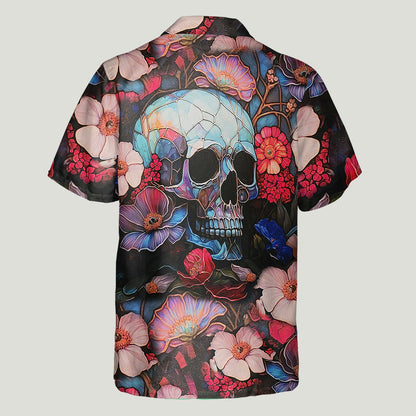 Floral Skull - Personalized Skull Hawaiian Shirt