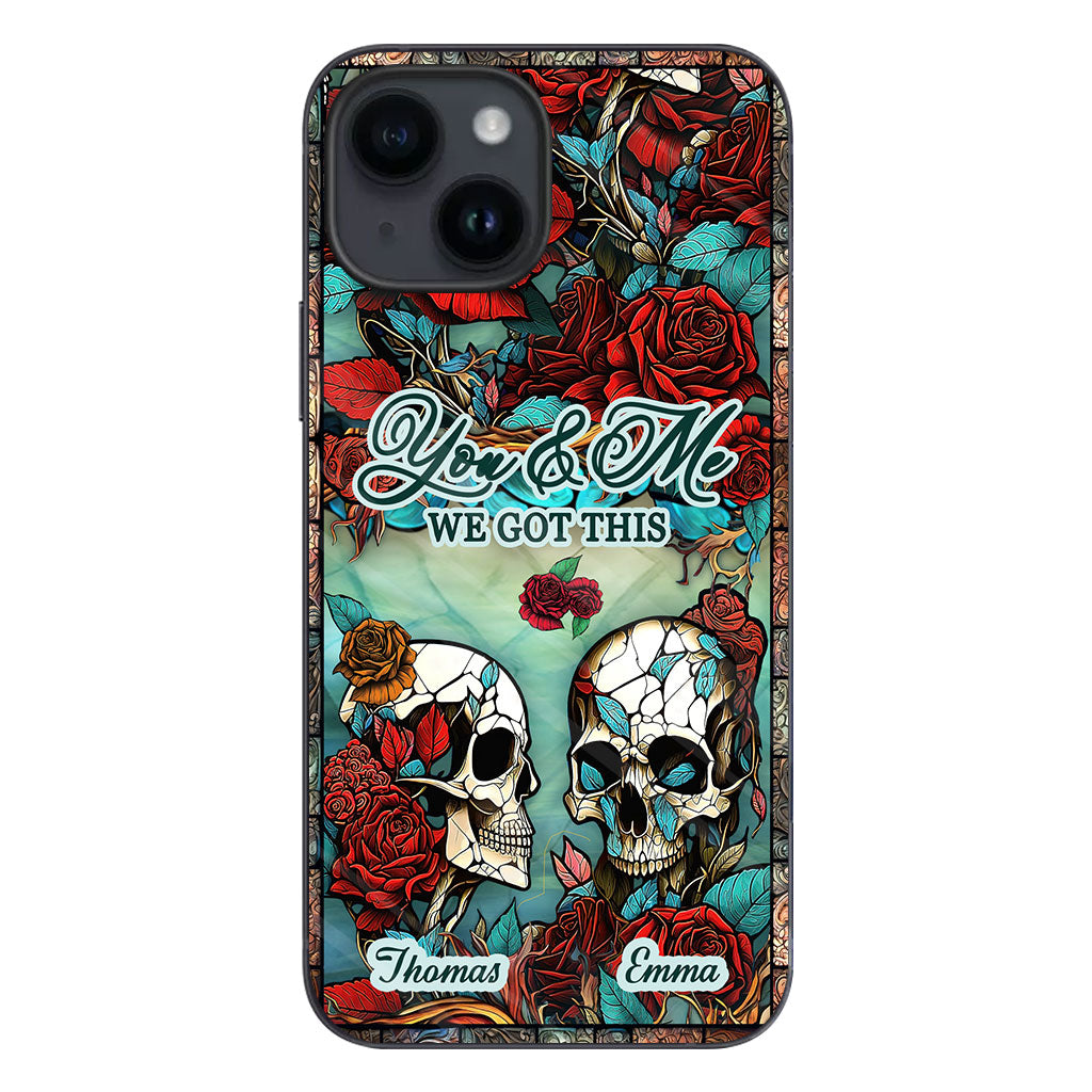 Skull Couple - Skull gift for husband, wife, boyfriend, girlfriend - Personalized Phone Case