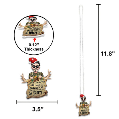 Dear Santa - Personalized Hunting Car Ornament