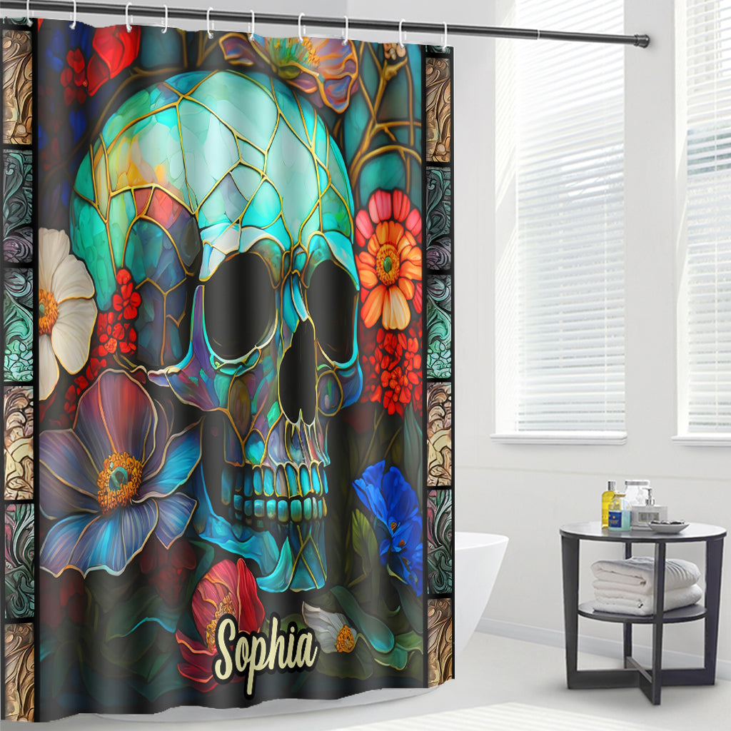 Floral Skull - Personalized Skull Shower Curtain