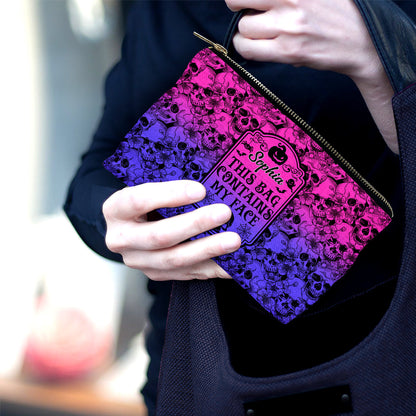 This Bag Contains My Face - Personalized Skull Pouch