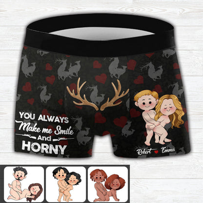 You Make Me Smile - Personalized Hunting Men’s Boxer Briefs