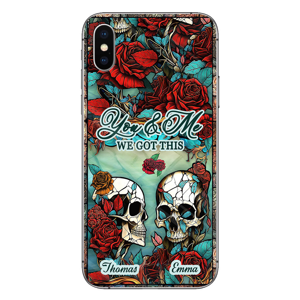 Skull Couple - Skull gift for husband, wife, boyfriend, girlfriend - Personalized Phone Case