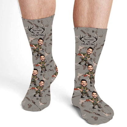 Photo Inserted Funny Hunting - Personalized Hunting Socks