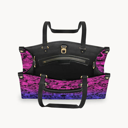 This Bag Contains My Face - Personalized Skull Leather Handbag