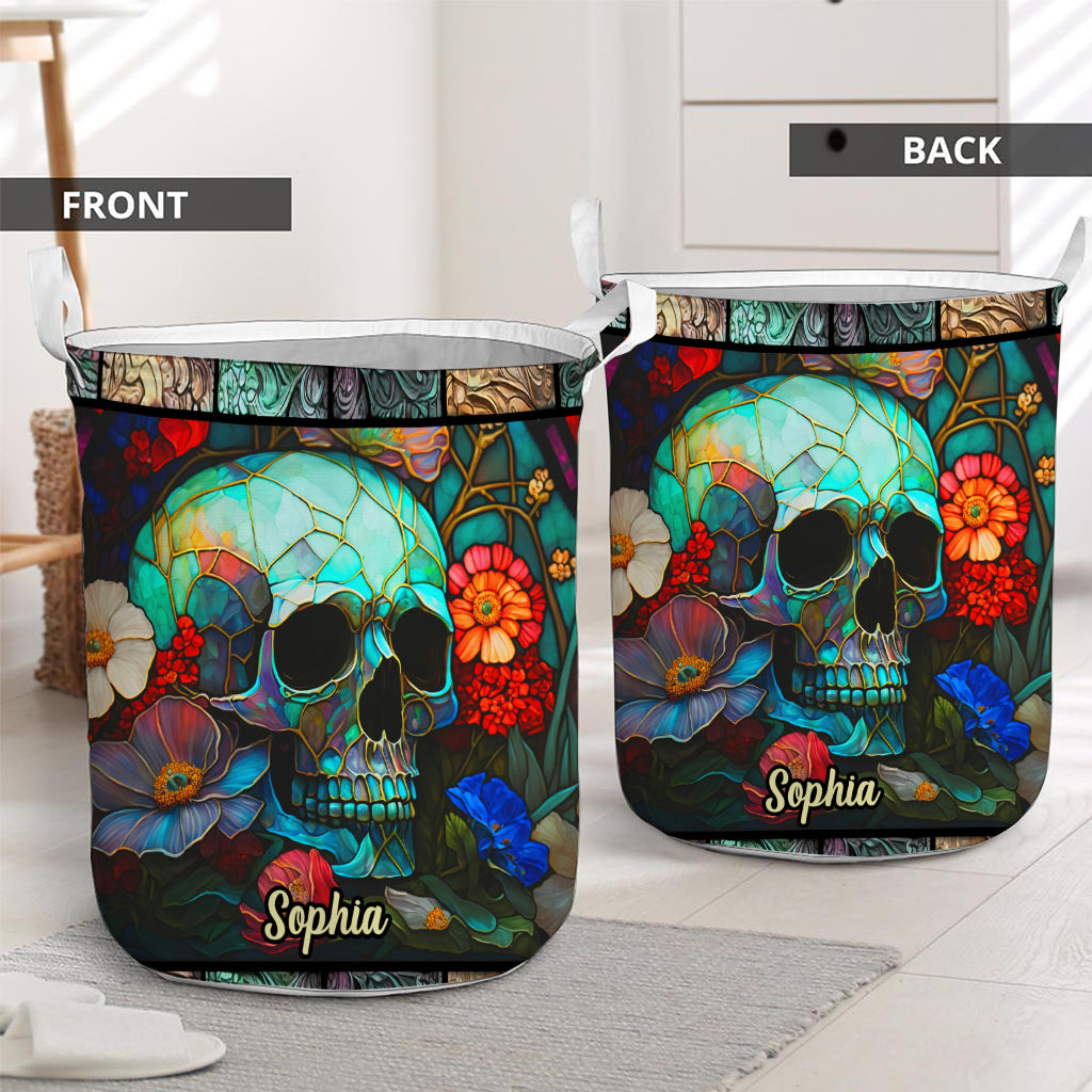 Floral Skull - Personalized Skull Storage Basket