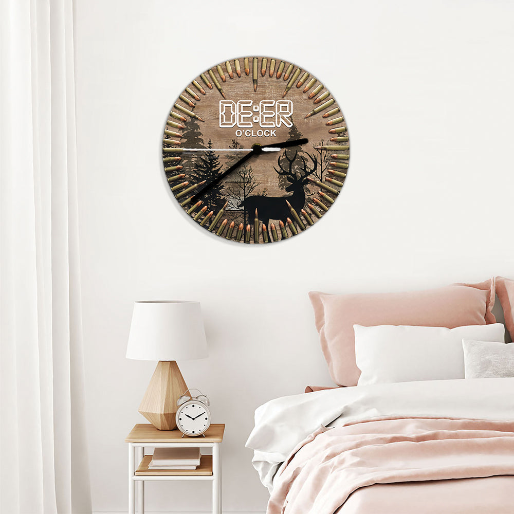 Deer O'Clock Hunting Wall Clock