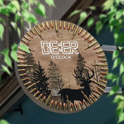 Deer O'Clock - Hunting Round Metal Sign