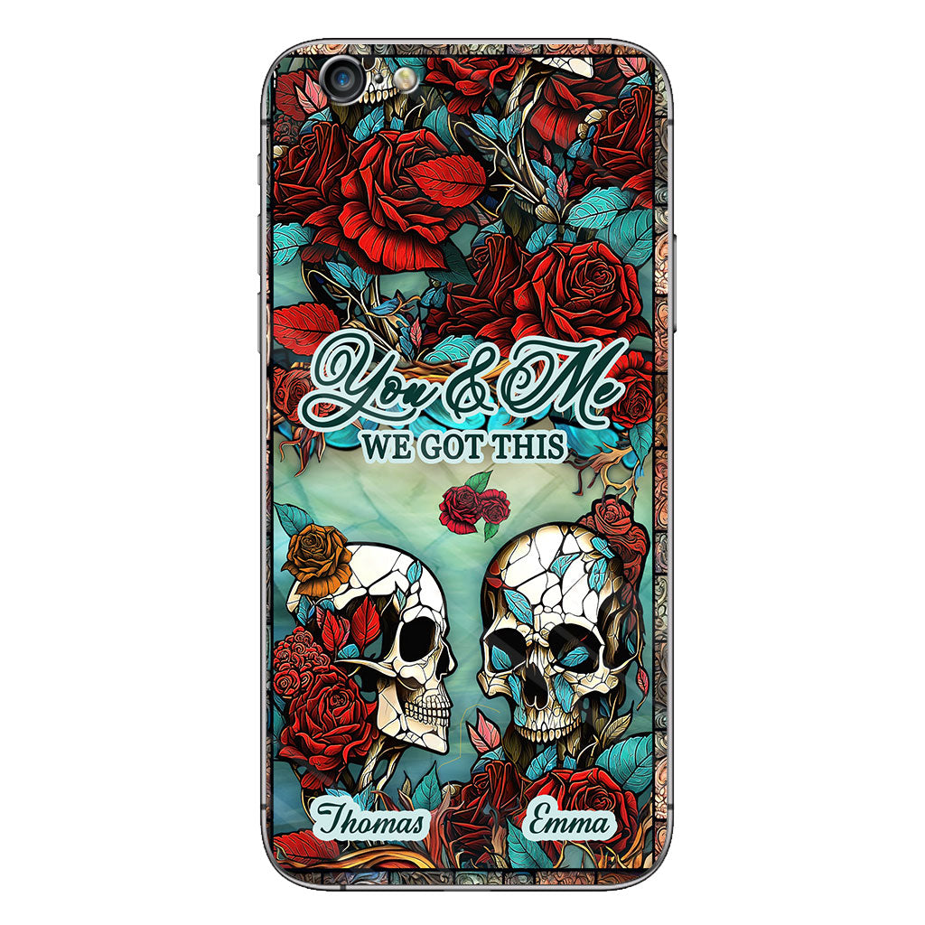 Skull Couple - Skull gift for husband, wife, boyfriend, girlfriend - Personalized Phone Case